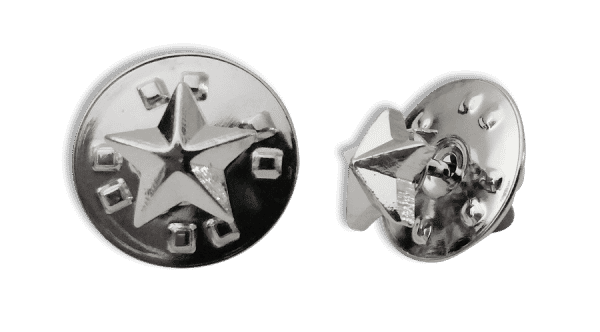 Badge: Silver Star- 8mm Enamel