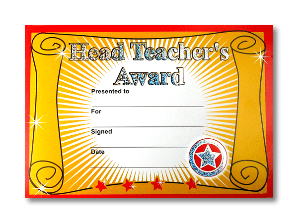 Certificate: Head Teacher&#039;s Award - Sparkling