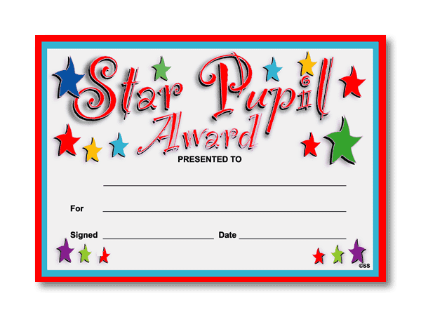 Certificate: Star Pupil Award