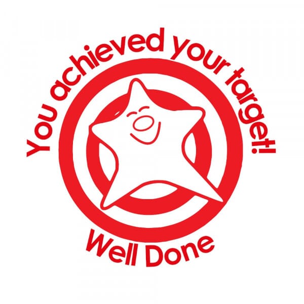 Stamper: You Achieved Your Target! Well Done - Smiley Star