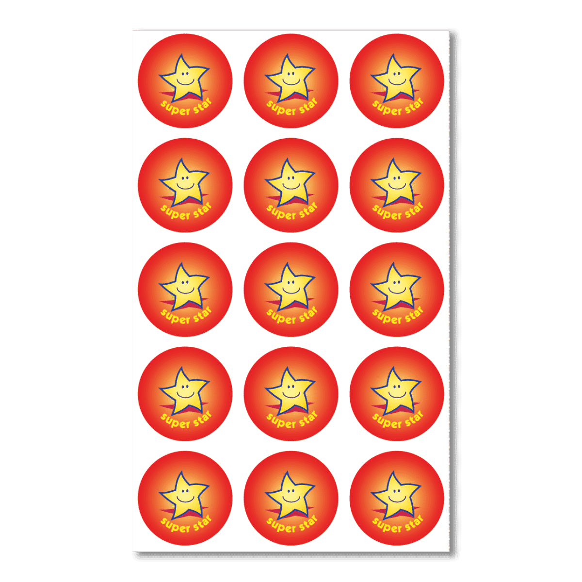 Star - Super Star Stickers - 75 identical stickers per pack