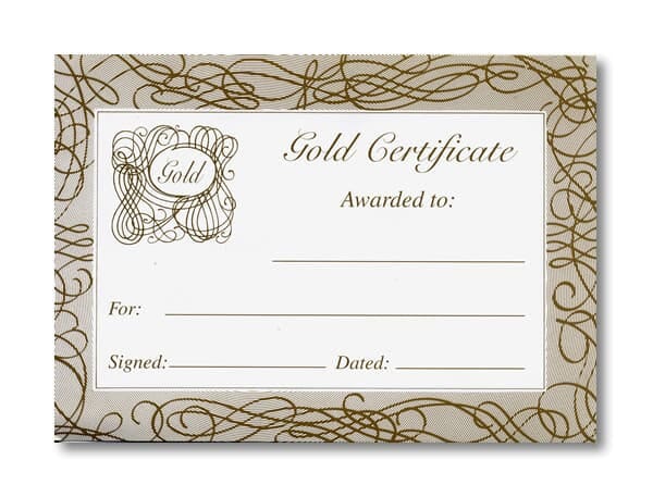 Certificate: Gold