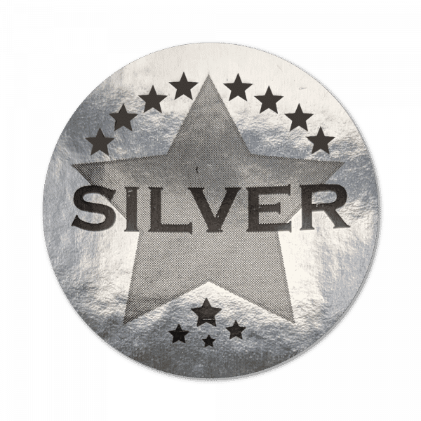 Sticker: Silver Stars - Metallic Silver Foil