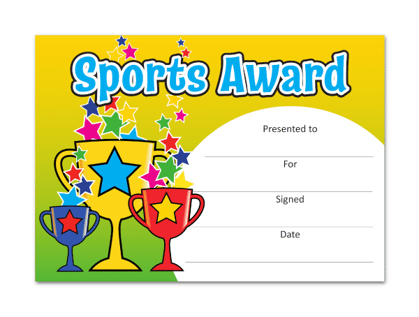 Certificate: Sports Award