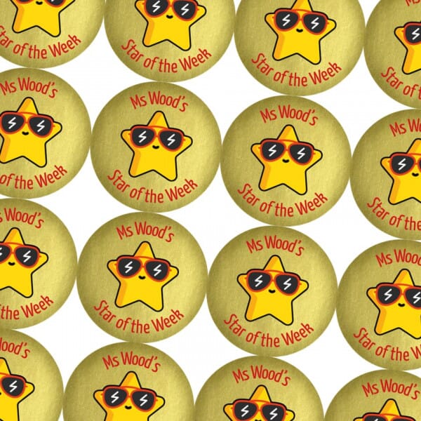 30mm Gold Personalised Stickers