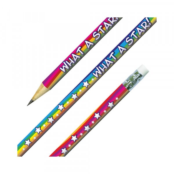 What a Star! School Pencils with Eraser Tops – Pack of 12 | Rewards & Gifts
