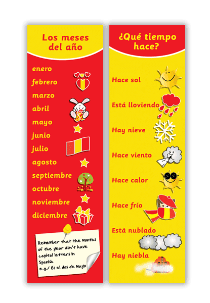 Bookmark: Spanish Month And Weather