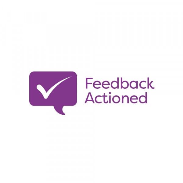 Rectangular Stamper: Feedback Actioned - Purple