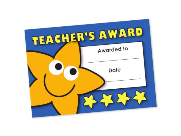 A6 Mini Certificate - Teacher's Award - Pack Of 32