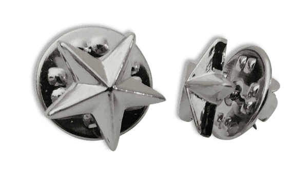 Badge: Silver Star - 12mm Enamel