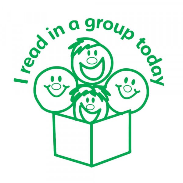 Stamper: I Read In A Group Today - Smiley Faces - Green