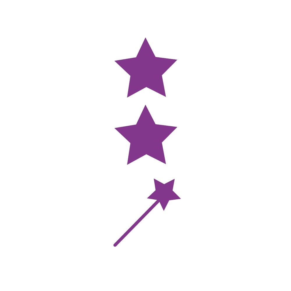 Purple two stars and a wish stamp
