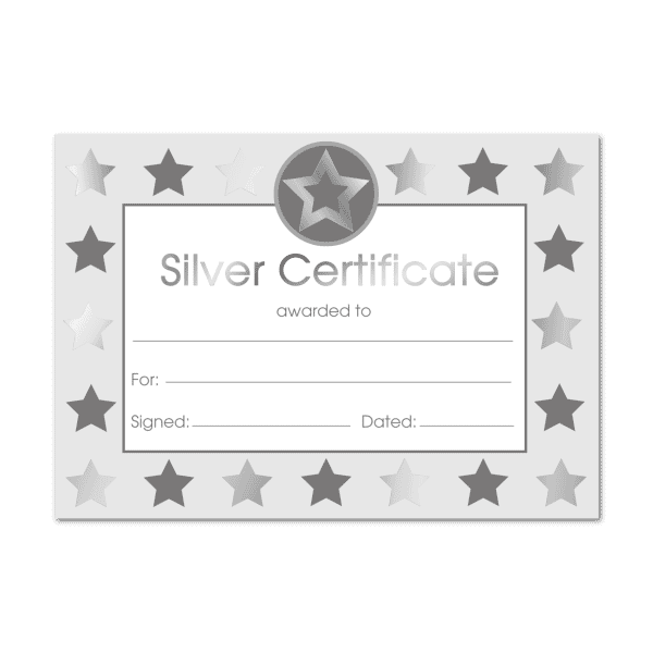 Certificate: Silver Foil Star