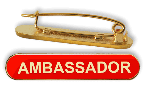 Ambassador Bar Badge - red