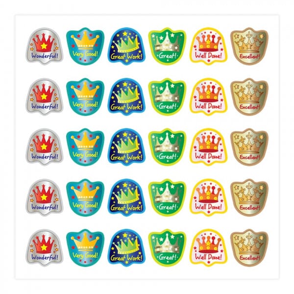 Many Crown Sticker Sticker: Die Cut Crowns - 150 Stickers per Pack