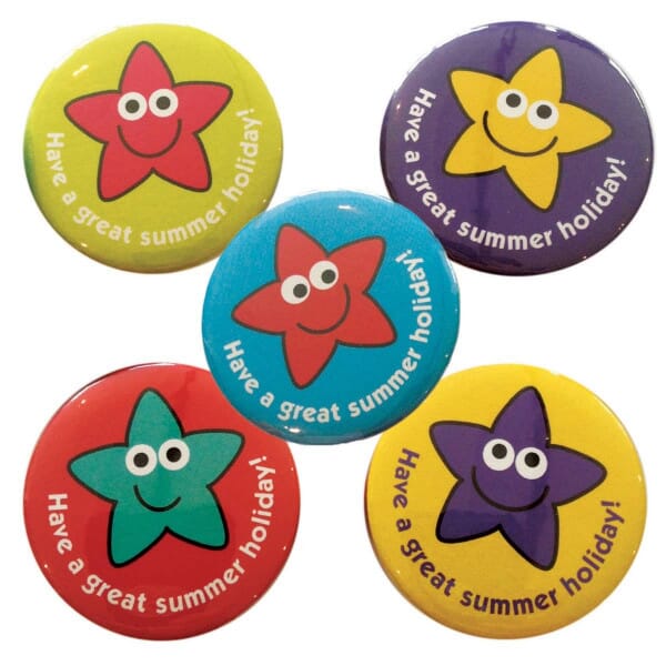 'Have a great summer holiday' end of year star badges - 38mm