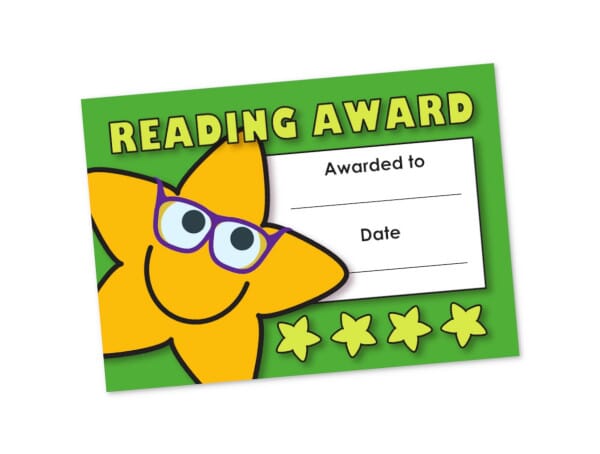 A6 Mini Certificate - Reading Award - Pack Of 32