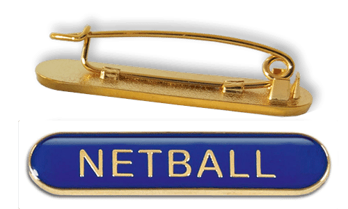 Badge: Blue Netball Bar - Enamel