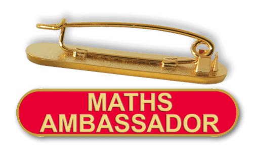 Badge: Maths Ambassador Bar Red - Enamel