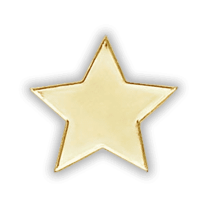 Badge: Gold Star - Enamel