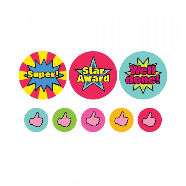 24/10mm A4 Pop Art Stickers, 10 Sheet, 1240 Stickers