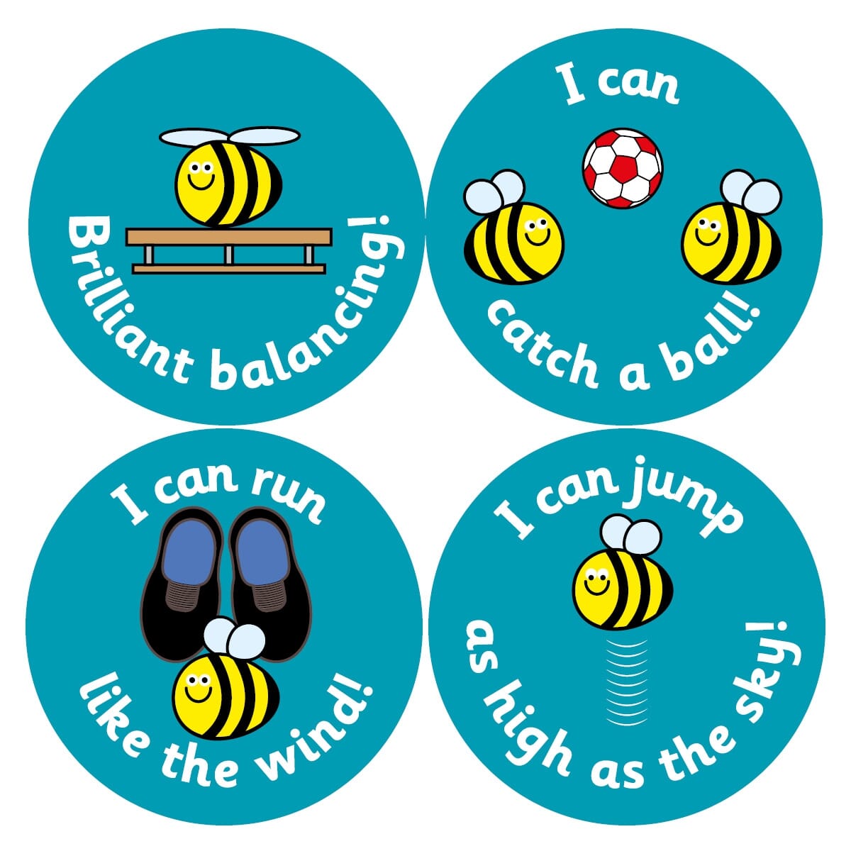 PE Curriculum Stickers - 75 stickers per pack